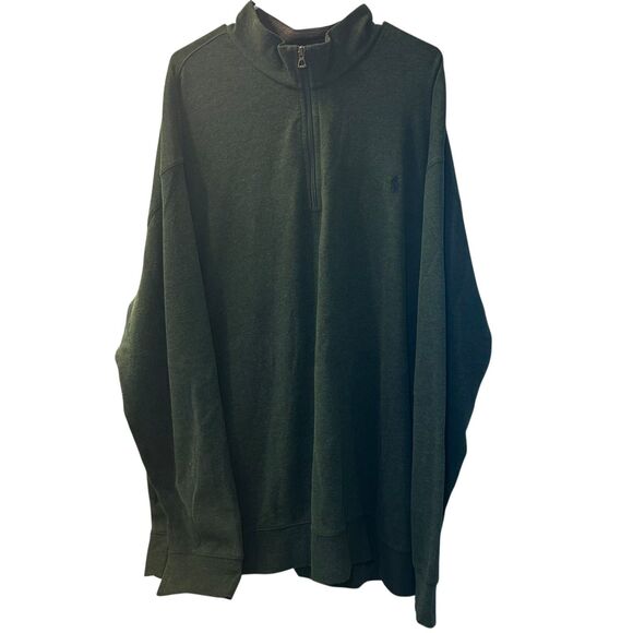 Polo Ralph Lauren 1/4 Zip Pullover Sweater Men's Size 3XB Green Normcore Urban - Picture 1 of 5